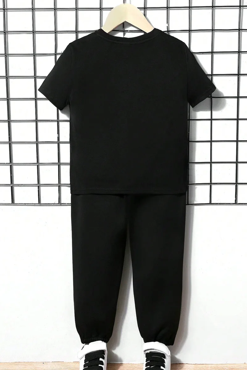 ONLYTRENDWEAR Kids Malibu Bottom - Top Tracksuit Set 3-4 Years Old Black