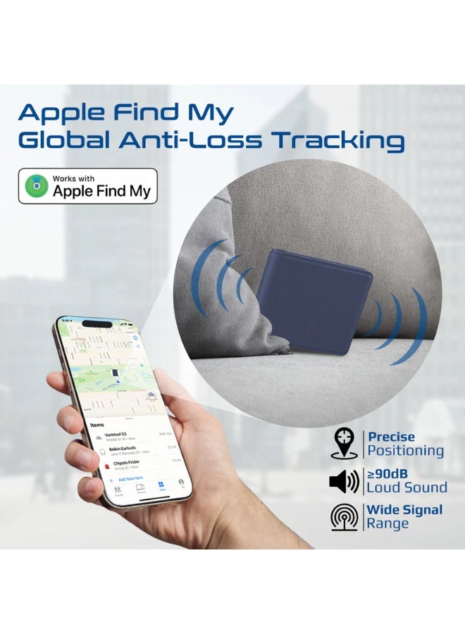 PROMATE Smart Leather Wallet with RFID Blocking, Apple Find My Tracker, Wireless Charging, Anti-Loss Bluetooth 5.2, SIM & MicroSD Slots, Slim Design, 6-Month Battery - Image 2