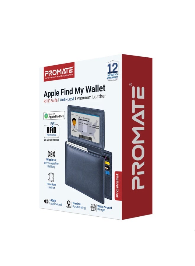 PROMATE Smart Leather Wallet with RFID Blocking, Apple Find My Tracker, Wireless Charging, Anti-Loss Bluetooth 5.2, SIM & MicroSD Slots, Slim Design, 6-Month Battery - Image 5