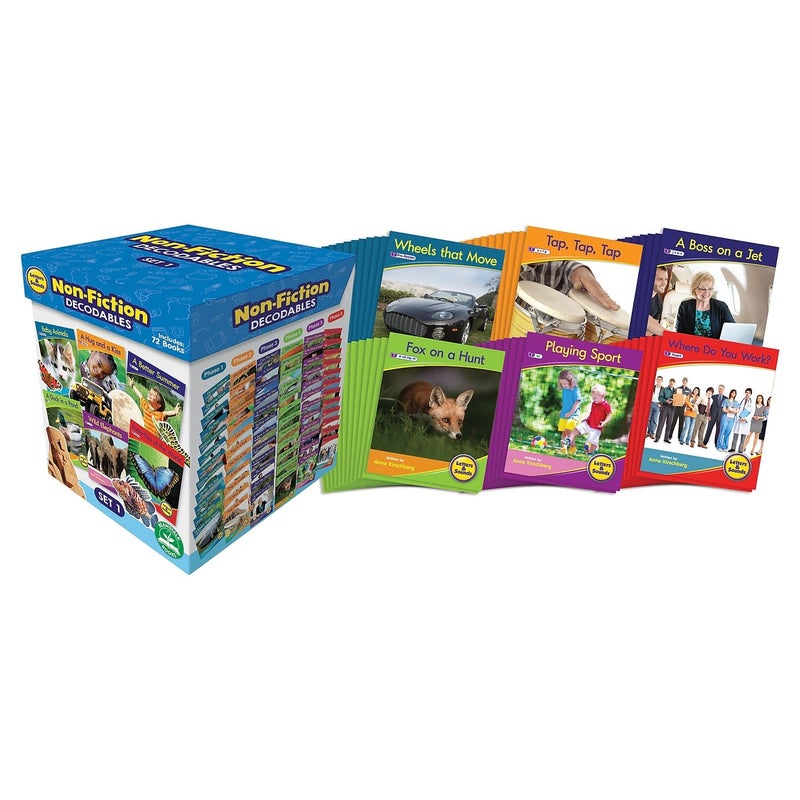 Junior learning Beanstalk Decodable Reader Non Fiction Book Box Set with letters sounds multicolor including 72 titles