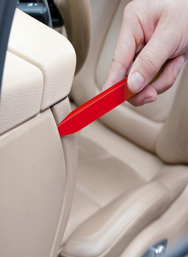 EldHus 5 Pcs Car Trim Removal Tool Kit Upholstery Tools, Auto Clip Removal Pry Tool for Door Dash Dashboard Panel Fastener Remover, Push Pin Puller Body Repair Tools, Red - Image 2