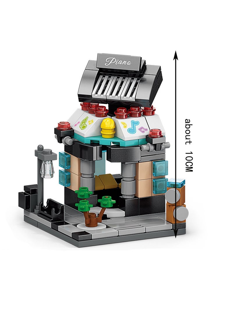 Piano Shop 145pcs Street Series Building Block Assembly Kit Games And Engineering Toys, Home Decoration, Architectural Model Creative Gifts - Image 2