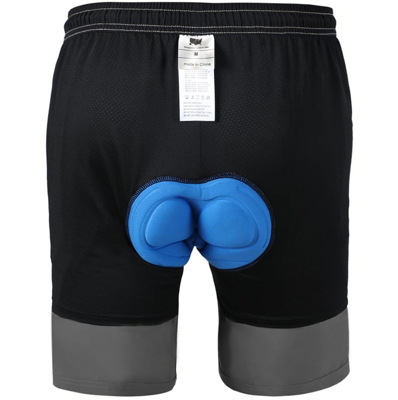 VAYAGER Men's Mountain Bike Shorts 3D Padded Bicycle MTB Shorts Loose-fit Lightweight MTB Cycling Shorts (Black-M) - Image 3
