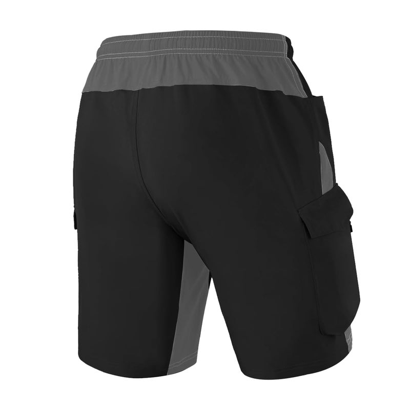 VAYAGER Men's Mountain Bike Shorts 3D Padded Bicycle MTB Shorts Loose-fit Lightweight MTB Cycling Shorts (Black-M) - Image 2
