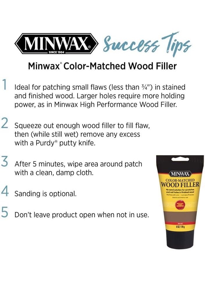 Minwax Minwax 448530000 ColorMatched Filler Wood Putty 6 oz Walnut 6 Ounce  - Image 4