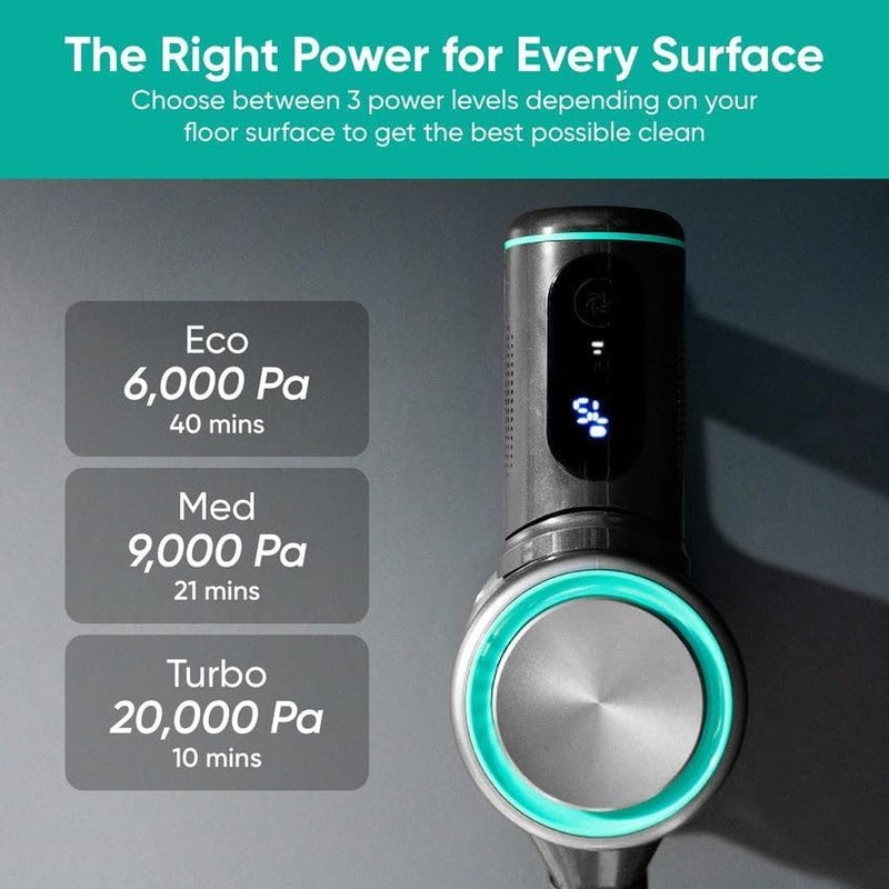Wyze Cordless Vacuum Cleaner with 20000Pa Powerful Suction, Lightweight Stick with HEPA Filter, 300W Powerful Brushless Motor, 40mins Runtime in Eco Mode, for Home Hard Floor Carpet Pet Hair - Image 5