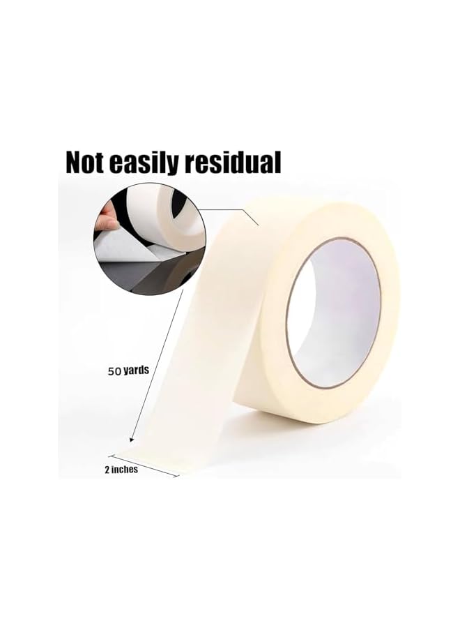 PROMASS promass Premium Masking Tape, 6 Pack 2 Inch X 50 Yards General Purpose Paper Tape For Painting, Labeling, Marking, Gardening, Packaging, Artworks, Schools, Office, Garage, Factory, Industrial Uses  - Image 2