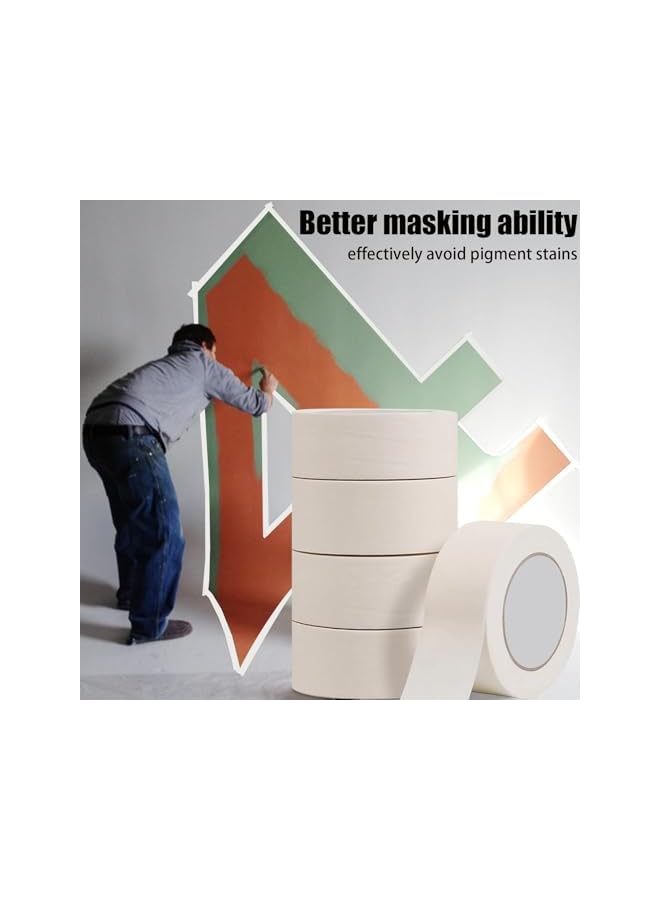 PROMASS promass Premium Masking Tape, 6 Pack 2 Inch X 50 Yards General Purpose Paper Tape For Painting, Labeling, Marking, Gardening, Packaging, Artworks, Schools, Office, Garage, Factory, Industrial Uses  - Image 5