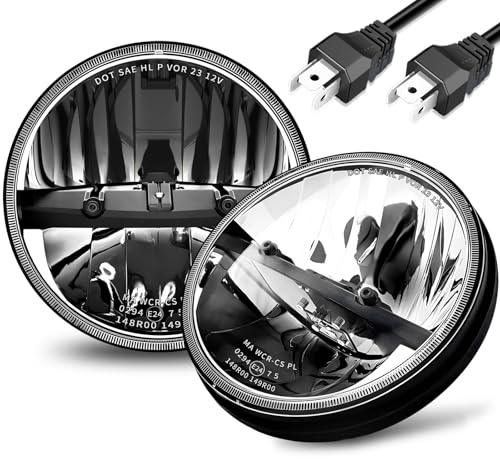 MGLLIGHT DOT Approved 7 round led headlights Hi/Low Sealed Heam Compatible with Wrangler TJ JK Do-dge F-ord Che-vy, H6024 6016 6015 6014 Replacement (2PCS) - Image 1