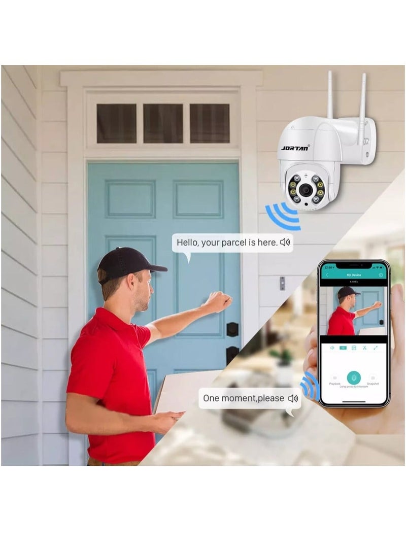 Jortan 1080p Indoor Outdoor Wi-Fi Security Camera, 2MP, Full Color IR Night Vision, 2 way Talking, Motion Detection, PTZ Camera - Image 5