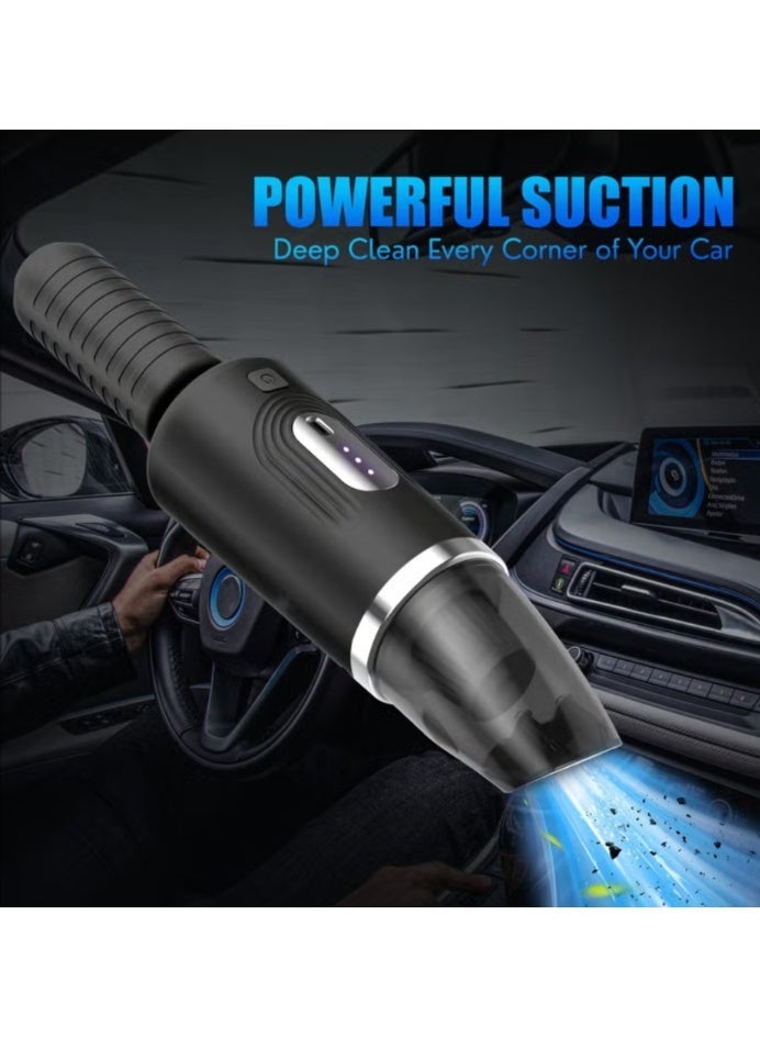 مكنسة سيارة محمولة لاسلكية بلا سلك باليد مع ضوء فوق بنفسجي – 80 واط مع مُضاد للعث الغبارية قابل لإعادة الشحن، قوة всасы قوية للاستخدام الرطب والجاف، ضوضاء منخفضة ≤32 ديسيبل، مرشح قابل للغسيل، خفيفة الوزن 450 جرام للسيارة والكنبة والسرير والمكتب وشعر الحيوانات الأليفة - Image 4