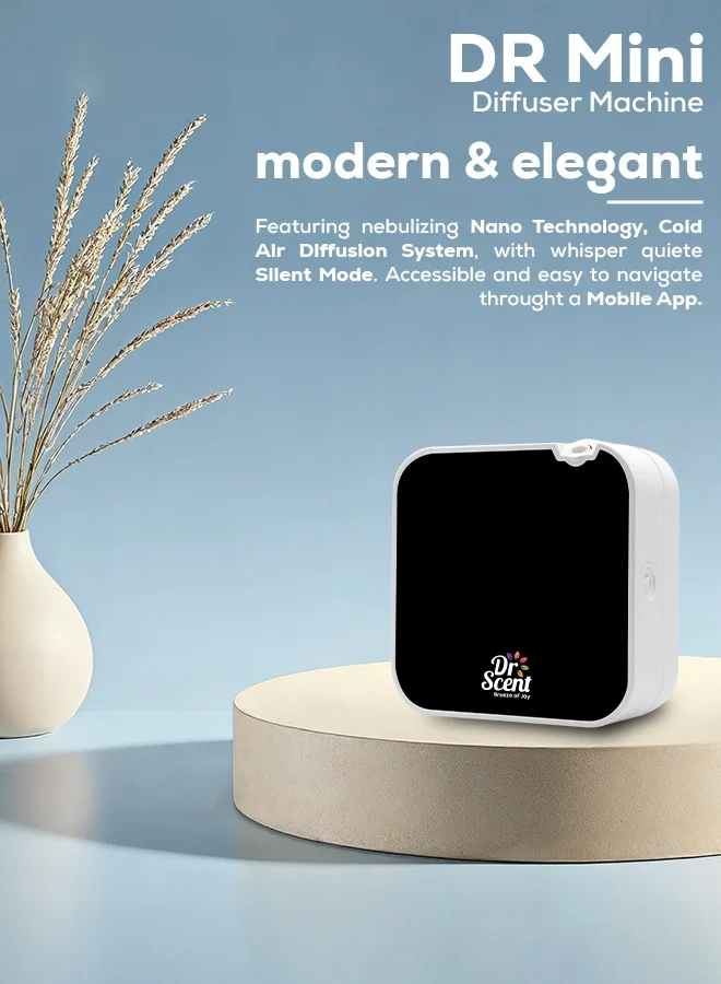 Dr Scent Dr Scent Breeze of Joy Essential Oil Diffuser Fragrance Machine Mini, Supporting Mobile APP (Black)