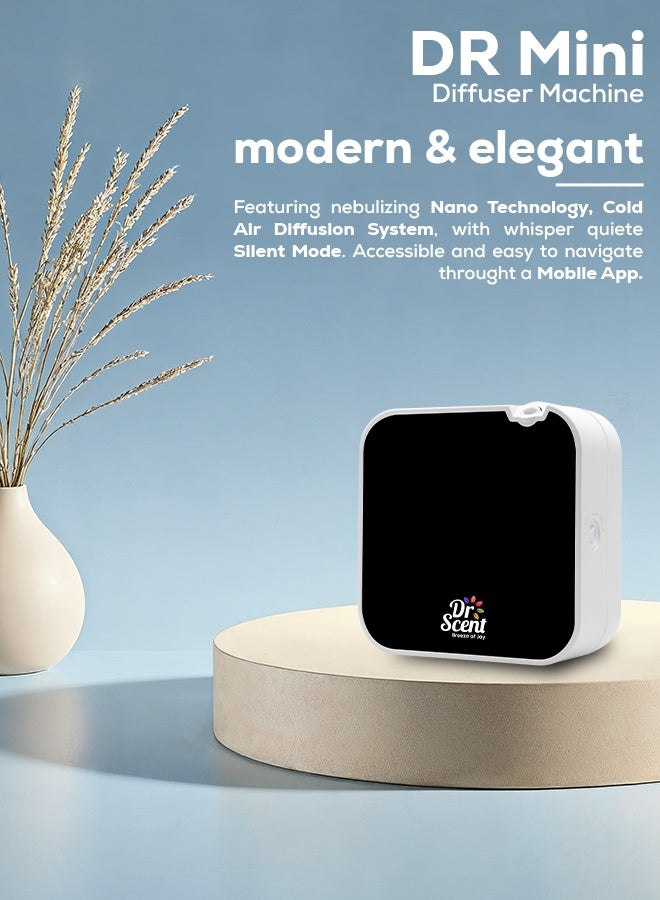Dr Scent Breeze of Joy Essential Oil Diffuser Fragrance Machine Mini, Supporting Mobile APP (Black) - Image 2