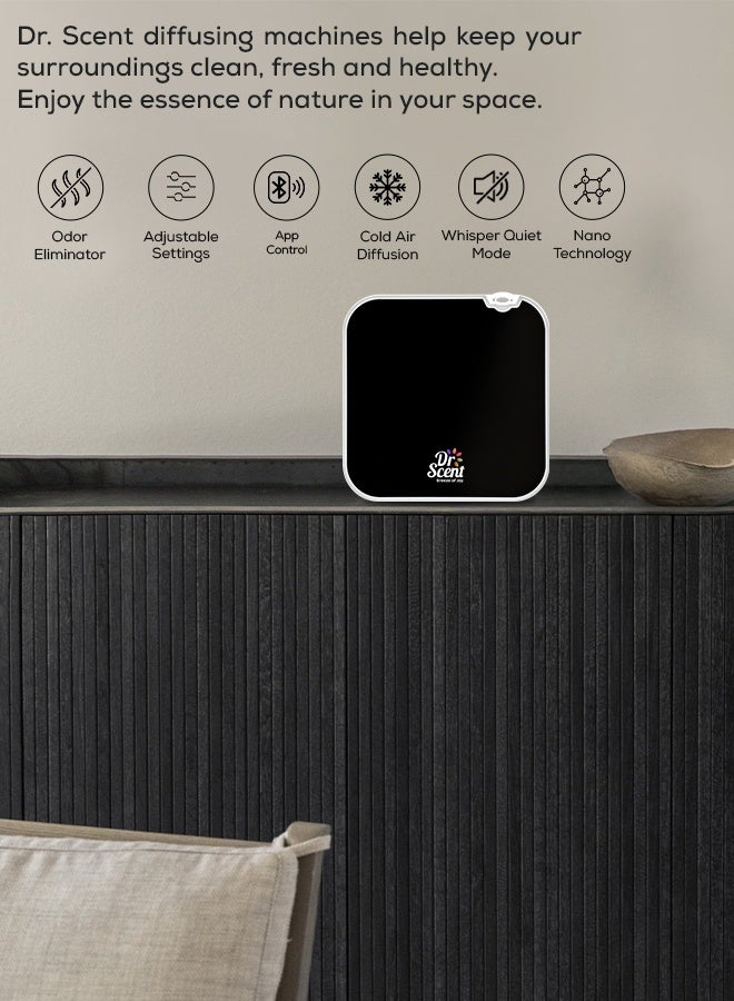 Dr Scent Breeze of Joy Essential Oil Diffuser Fragrance Machine Mini, Supporting Mobile APP (Black) - Image 3