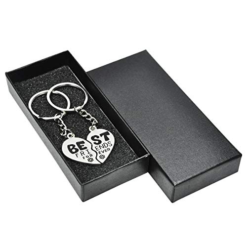 Elechobby Best Friend Forever Keychain Love Jewelry Split Heart Key Ring - Image 4
