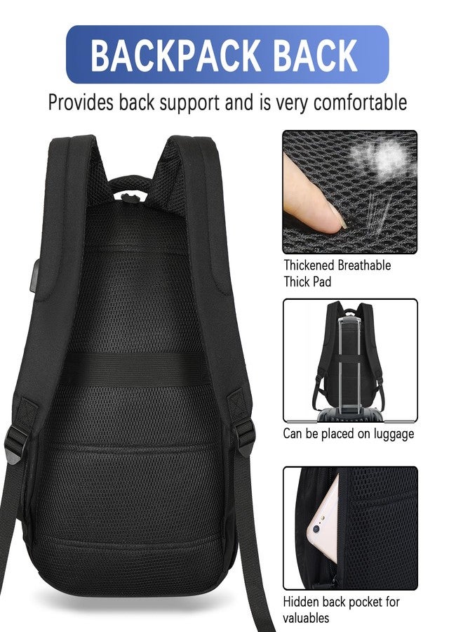 LARIPOP Travel Laptop Backpack,15.6 Inch Business Laptop backpack for Men Women with USB Charging Port,Laptopack Weekender, Black, 15.6inch - Image 4