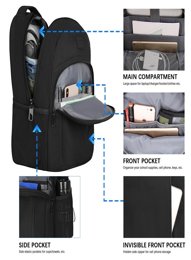 LARIPOP Travel Laptop Backpack,15.6 Inch Business Laptop backpack for Men Women with USB Charging Port,Laptopack Weekender, Black, 15.6inch - Image 2