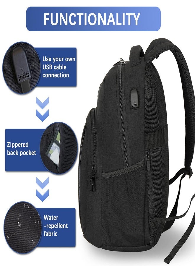 LARIPOP Travel Laptop Backpack,15.6 Inch Business Laptop backpack for Men Women with USB Charging Port,Laptopack Weekender, Black, 15.6inch - Image 3