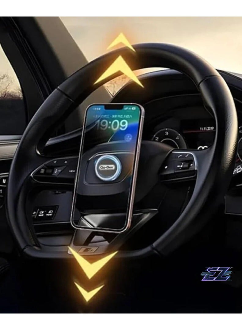 ELTRAZONE 360-Degree Rotating Magnetic Steering Wheel Car Phone Holder – Secure Mount for iPhone, Android & More - Image 2