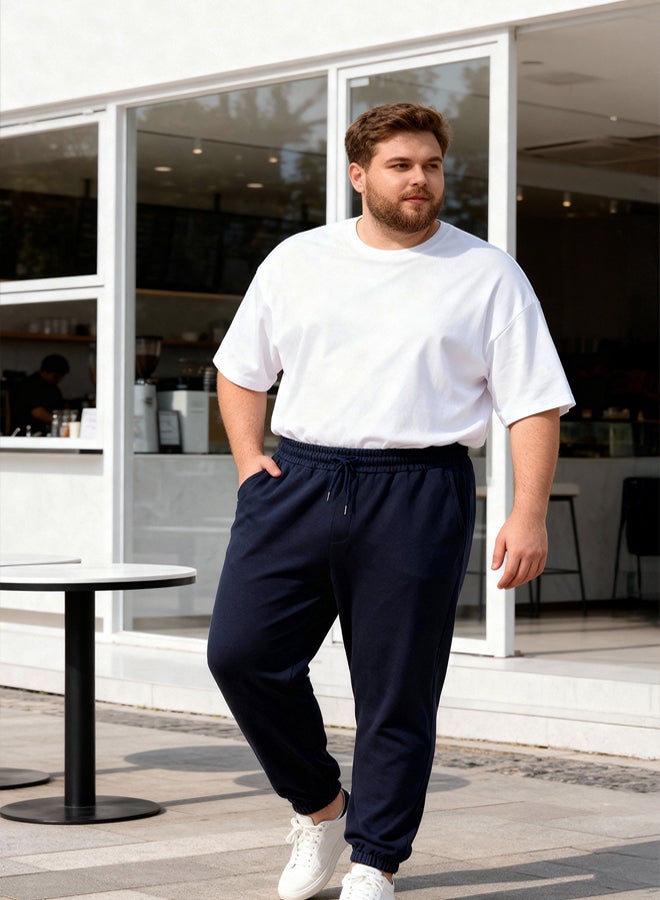 trendyol Large Size Navy Blue Oversized /Wide Cut Sweatpants - Image 1