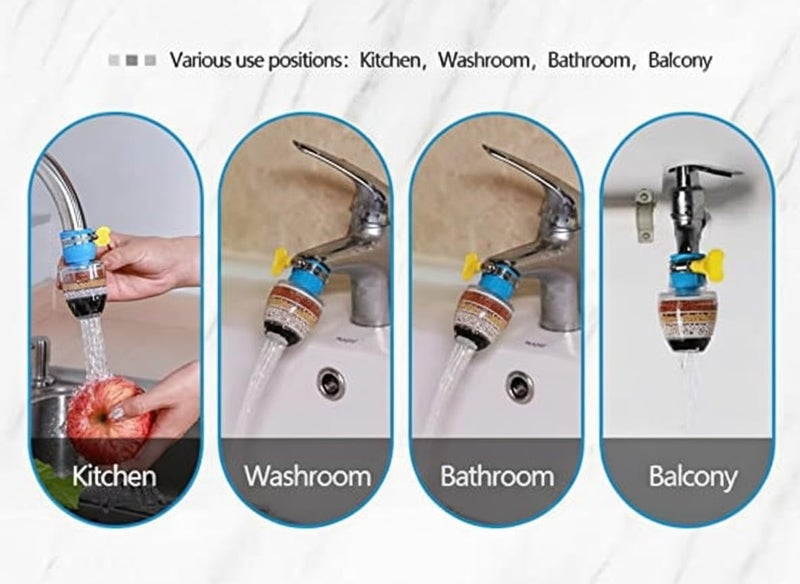 KBS Tap Water Purifier Filter Faucet 6 Layer Carbon Activated Dust Chlorine Remover Water Softener for Drinking Cartridge Alkaline Taps for Kitchen Sink Bathroom Wash Basin (Multicolor) (2) - Image 4