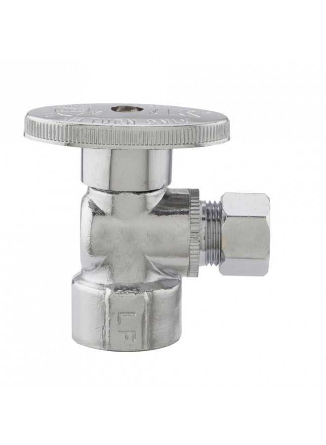 Plumb Pak, Chrome Keeney 2048PCLF 1/2-Inch FIP by 3/8-Inch O.D. Quarter Turn Angle Valve - Image 2