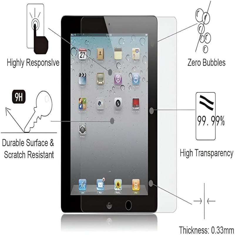 SPCORE Tempered Glass Full Screen Protector for Apple iPad 2/3/4 (2011, 2012 Old Version) Anti-Scratch & Smudge Proof (Transparent) (Pack of 1) - Image 2