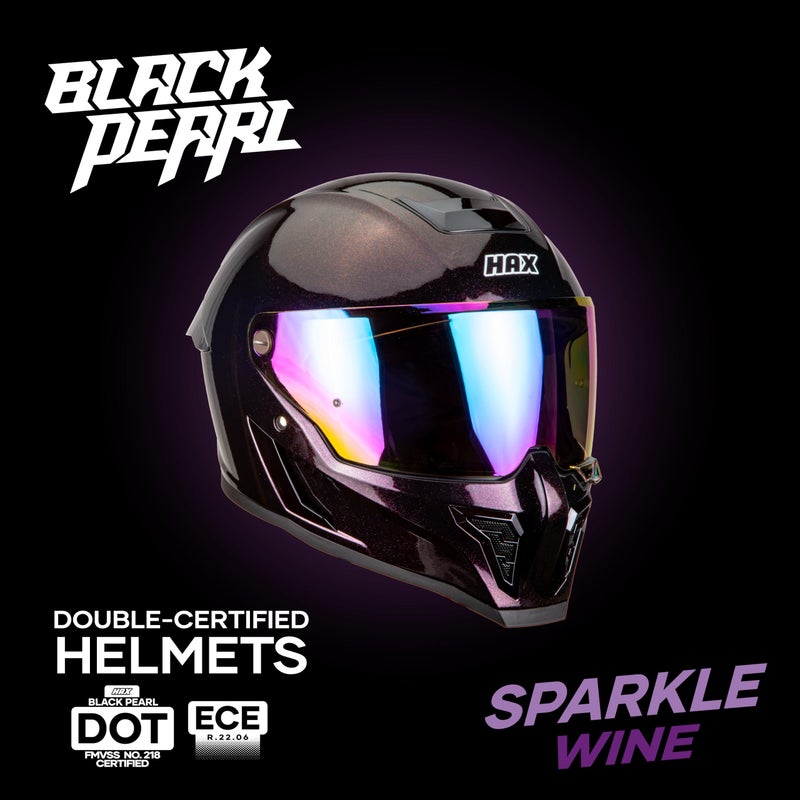 HAX Full Face Snowmobile Motorcycle Helmet for Adult Men and Women - DOT & ECE 22.06 Certified Motocross Helmet with Night Vision for Motorbike Street Bike(Galaxy Purple - Large) - Image 5