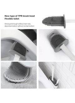Home Care Toilet Brush (13.5x4.5x36cm) Durable PP + TPR Material  - Image 3