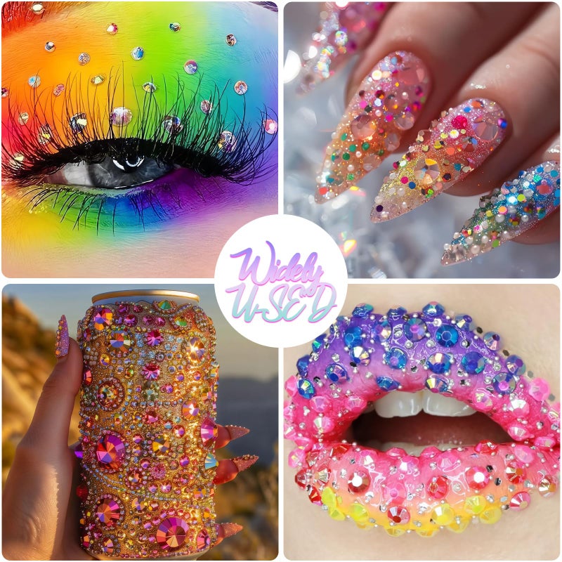 DEWJDFSC 40000+Pcs Resin Jelly Rhinestones for Bedazzling, 3mm Multicolor Flat Back Gems Bedazzler Kit with 3Pcs 10ml B7000 Jewelry Glue, Colorful Bulk Jewels for Book Shoes Crafts Tumblers Nail Art DIY - Image 5