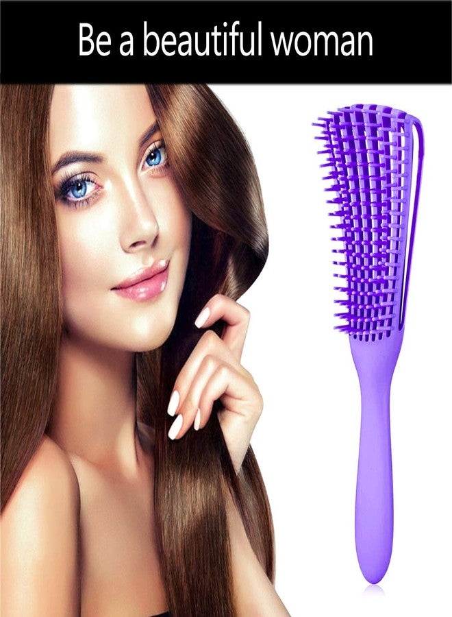 A.DASHER Detangling Hair Brush for Afro America/African Hair Textured 3a to 4c, Knots Detangler Scalp Massage Comb for Women (3 pcs, Purple) - Image 3