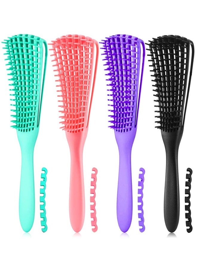 A.DASHER Detangling Hair Brush for Afro America/African Hair Textured 3a to 4c, Knots Detangler Scalp Massage Comb for Women (3 pcs, Purple) - Image 1