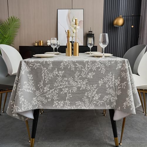 LIBERECOO Vinyl Tablecloth with Flannel Backing –Indigo Botanical Charm, Waterproof, Wipeable, Durable Table Cover – 4 Colors - Image 3