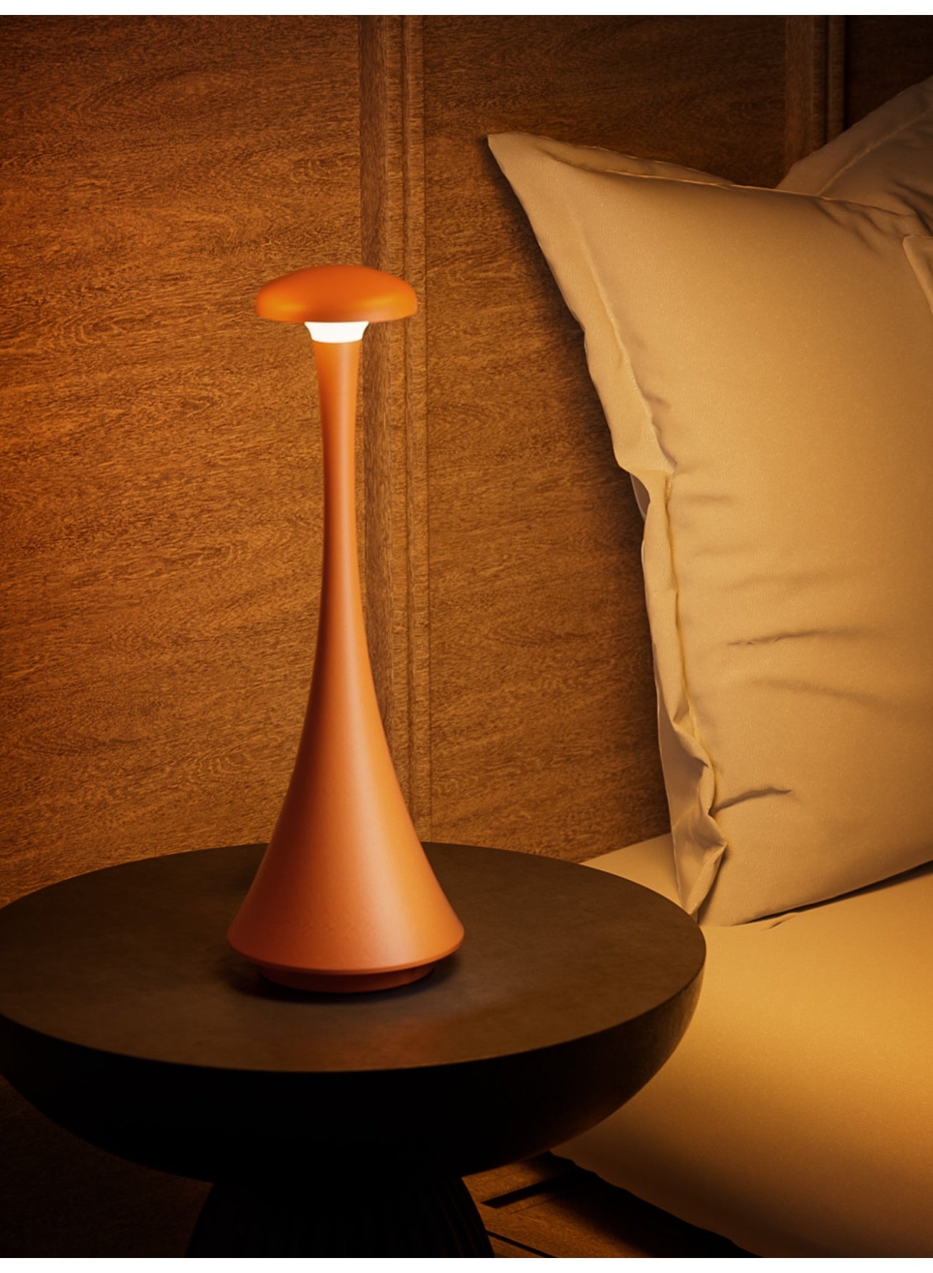 Touch Control LED Table Lamp – Rechargeable & Cordless with 3-Color Dimmable Light, Matte Plastic Shade, USB Charging – Modern Portable Downlight for Bedroom, Dining Table, Office, and Reading – Elegant Gift for Home Decor