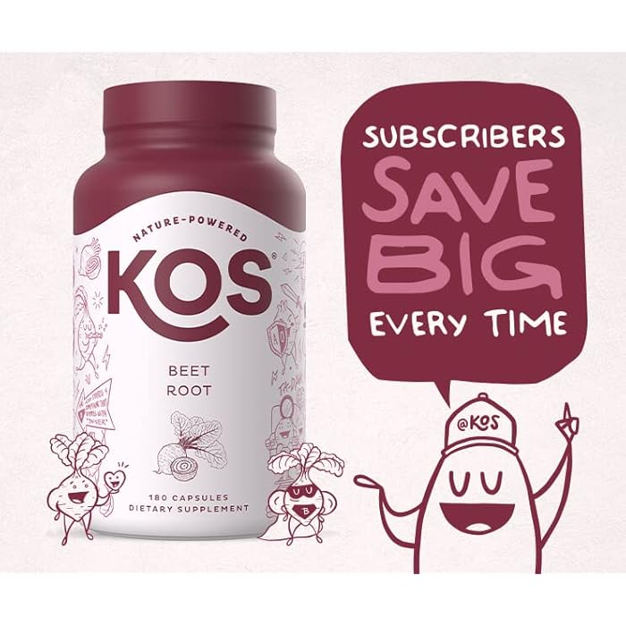 KOS Organic Beetroot Capsules 1500mg - USDA Organic, Antioxidant Power from Organic Beet Root Superfood, Supports Healthy & Active Lifestyle - Non-GMO, Vegan and Keto Friendly - 180 Capsules - Image 2