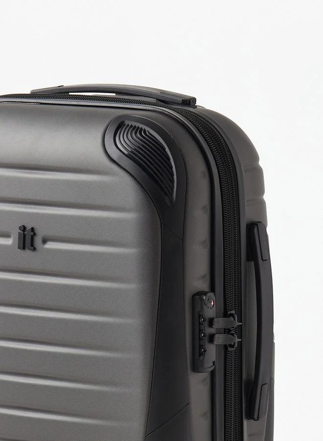 It BLACK Textured Hardcase Trolley With Retractable Handle - 20 Inches Cabin Bag  | Best Price UAE
