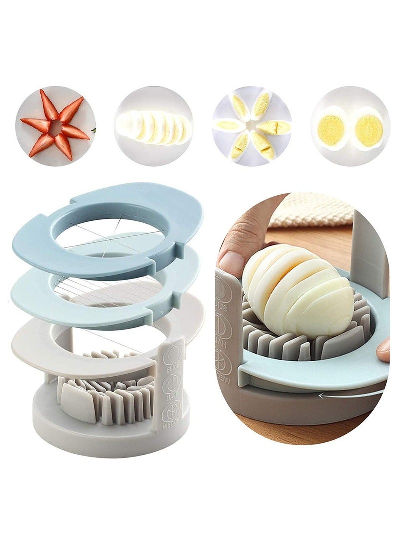 Egg Cutter Slicer, Multipurpose Egg Slicer Cutter 3 in 1 with Stainless Steel Wire Cutting line Cooking Tools for Cutting Eggs, Salads, Strawberries, Mushrooms, Kiwis, Banana - Image 1