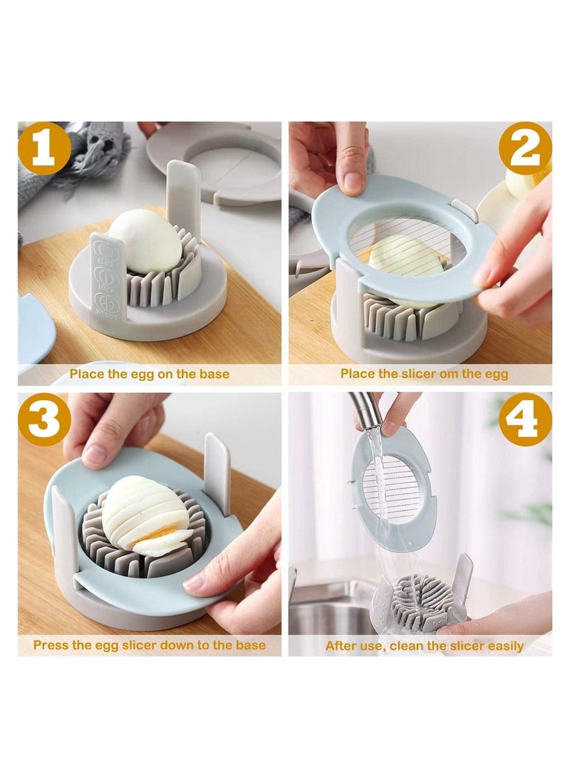 Egg Cutter Slicer, Multipurpose Egg Slicer Cutter 3 in 1 with Stainless Steel Wire Cutting line Cooking Tools for Cutting Eggs, Salads, Strawberries, Mushrooms, Kiwis, Banana - Image 4