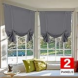 H.VERSAILTEX H.VERSAILTEX Blackout Energy Efficient Tie Up Shades Home Decor Rod Pocket Panels for Small Window (42W x 63L, Medium  - Image 1