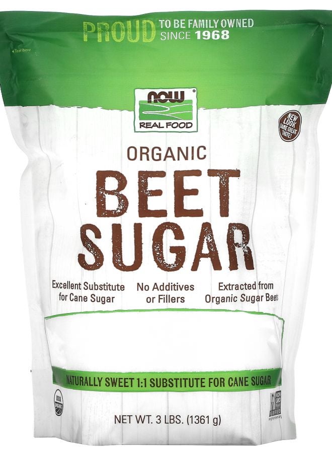 now Organic Beet Sugar 3 lbs (1361 g)
