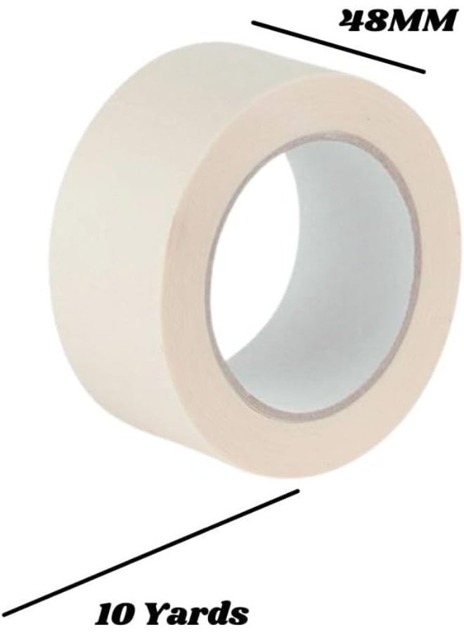Aoura Grp Masking Tape - 72 Rolls | 48mm x 10 Yards Durable Multi-Purpose Tape for Painting, Crafting, Labeling, and Home Improvement - Image 3