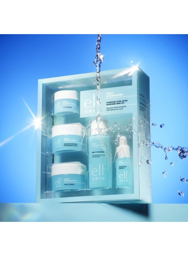e.l.f. SKIN Holy Hydration! Hydrated Ever After Skincare Mini Kit, Cleanser, Makeup Remover, Moisturiser & Eye Cream For Hydrating Skin, Airplane-Friendly Sizes - Image 2
