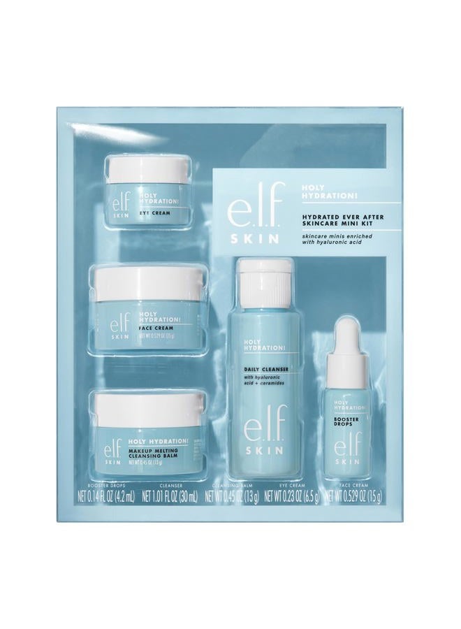 e.l.f. SKIN Holy Hydration! Hydrated Ever After Skincare Mini Kit, Cleanser, Makeup Remover, Moisturiser & Eye Cream For Hydrating Skin, Airplane-Friendly Sizes - Image 1