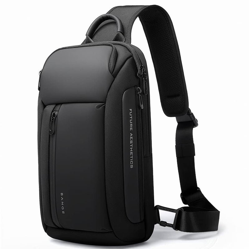 BANGE Sling Bag for Men, Men's Shoulder bags, Waterproof Crossbody Backpack for Menâ€¦ (7566Black) - Image 1