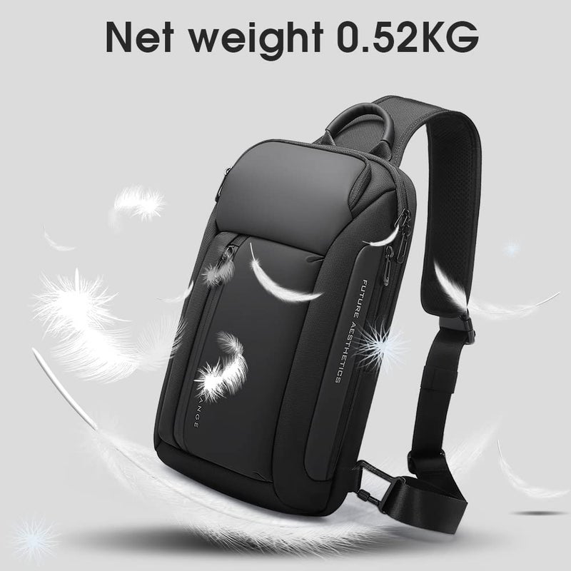 BANGE Sling Bag for Men, Men's Shoulder bags, Waterproof Crossbody Backpack for Menâ€¦ (7566Black) - Image 3