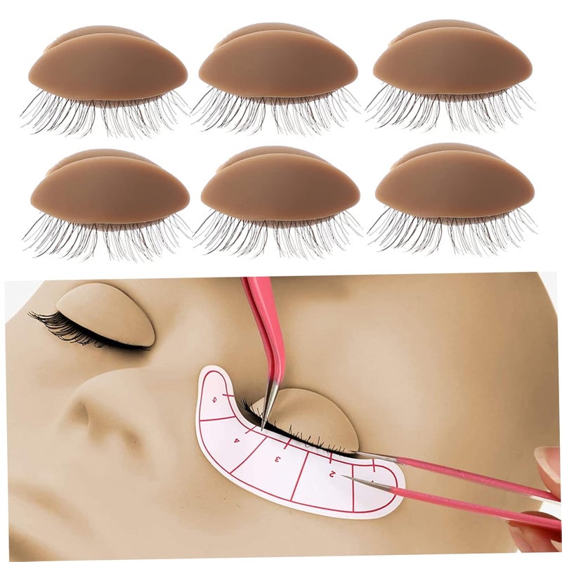 Affordable trusted craftsmanship 3pairs Removable Eyelids Practice Kit for Eyelash Extensions and Reusable Makeup Accessory Realistic Human Skin Feel for Lash Tech Training Gulf market standard build - Image 3