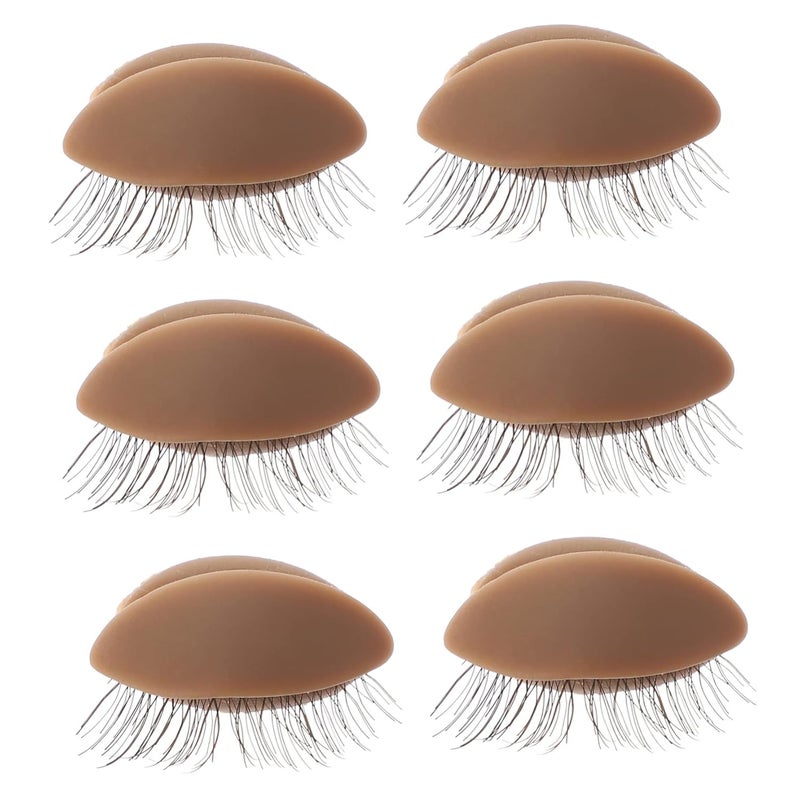 Affordable trusted craftsmanship 3pairs Removable Eyelids Practice Kit for Eyelash Extensions and Reusable Makeup Accessory Realistic Human Skin Feel for Lash Tech Training Gulf market standard build - Image 1