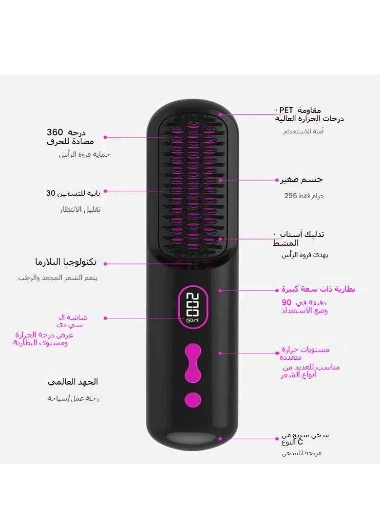 general New USB Wireless Hair Straightener Negative Ions Do Not Hurt Hair Charging Portable Straight Roll Dual-purpose Hair Straightener - Image 3