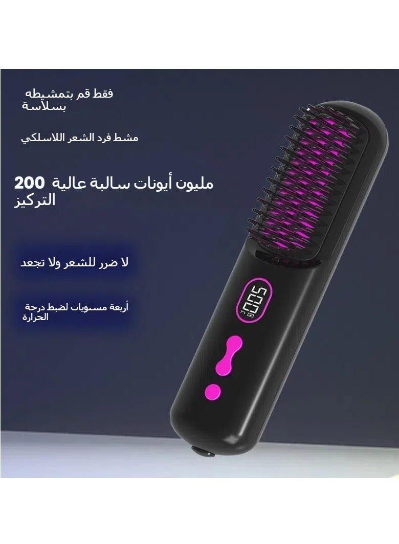 general New USB Wireless Hair Straightener Negative Ions Do Not Hurt Hair Charging Portable Straight Roll Dual-purpose Hair Straightener - Image 5