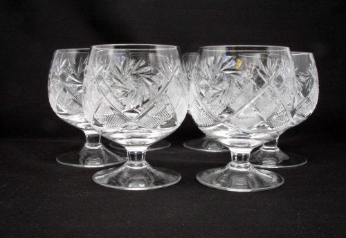 Neman Russian Cut Crystal Cognac Snifters 300ml/10oz Hand Made Set of 6 - Image 3